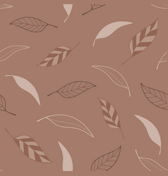 Brown Textured Modern Gum Leaf Seamless Pattern