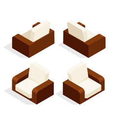 Set of isometric furniture isolated Royalty Free Vector