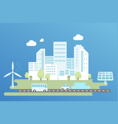 Smart City Green Energy Flat Design