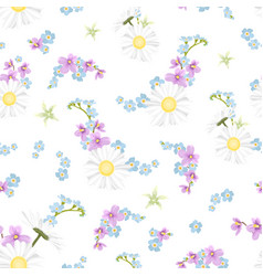 Spring summer flowers seamless pattern texture Vector Image