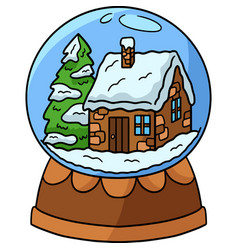 Christmas Snow Globe Cartoon Colored Clipart