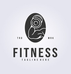 Fitness Gym Workout Logo Cutout Outline Muscle