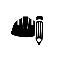 Hard Hat Pencil Icon Safety Helmet Pen