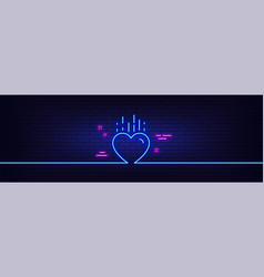 Heart Line Icon Love Emotion Sign Neon Light