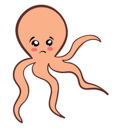 Emoji A Sad Orange-colored Octopus Or Color