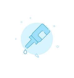 Eye Drop Bottle Flat Icon Filled Line Style Blue