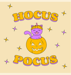 Groovy Style Poster Hocus Pocus For Halloween