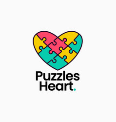 Match Love Puzzle Heart Colorful Logo Icon