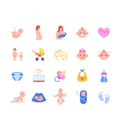 Maternity Color Icons Set