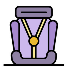 Child Car Seat Icon Color Outline