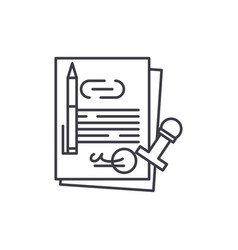 Corporate Law Line Icon Concept Law