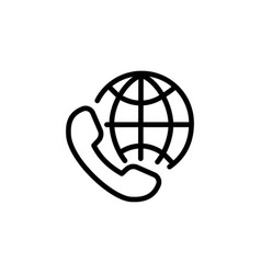 International Call Minimal Thin Line Web Icon