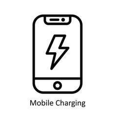 Mobile Charging Outline Icon Design Illust