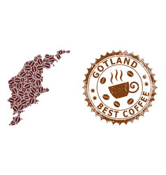 Mosaic Map Gotland Island Coffee Beans