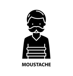 Moustache Icon Black Sign With Editable