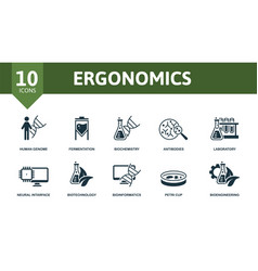 Ergonomics Set Icon Editable Icons