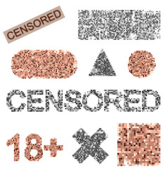 Set Of Censored Blur Effect Symbol Nude Skin