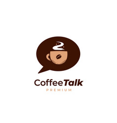 Vintage Hot Coffee Talk Podcast Logo Icon