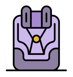 Detachable Child Car Seat Icon Color Outline