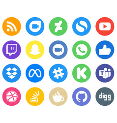 Flat Circle White Icon Pack Meta Facebook