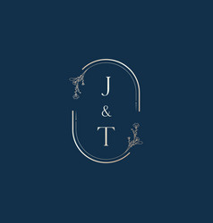 Jt Wedding Invitational Floral Initial Concept