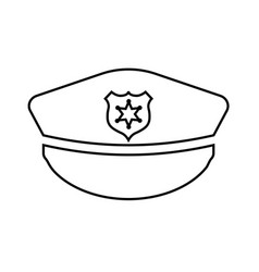 Police Hat Line Icon Outline Sign Linear Style