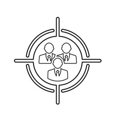 Team Goal Outline Icon Line Art