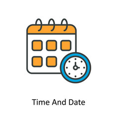 Time And Date Fill Outline Icons Simple St