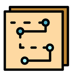 Trajectory Path Icon Flat