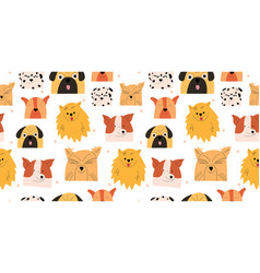 Dog Emotion Portrait Seamless Pattern Cute