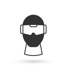 Grey Virtual Reality Glasses Icon Isolated On