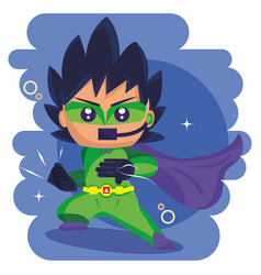 Isolated Cute Male Superhero Cartoon Character