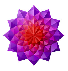 Red And Purple 3d Geometric Flowers Mandala