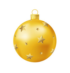 Yellow Christmas Tree Ball With Gold Star