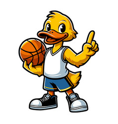 Yellow Duck Mascot Basketball Sport