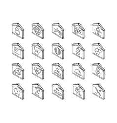 Home Training Course Collection Isometric Icons