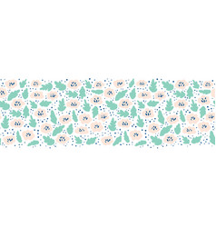 Ditsy Flower Meadow Seamless Border Pink