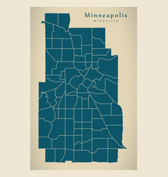 Modern City Map - Minneapolis Minnesota City