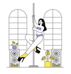 Pole Dance Woman Linear