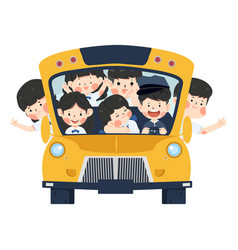 Back To School Design School Bus With Kids