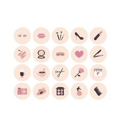 Beauty Salon Service Icon Collection Set