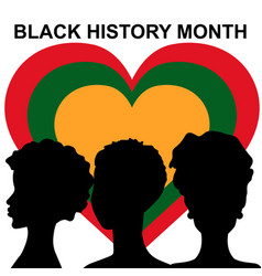 Black History Month Women Silhouettes With Heart