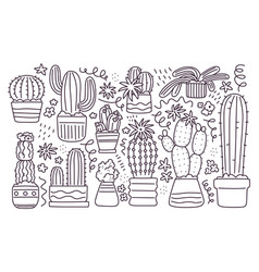 Doodle Outline Cactus