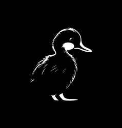 Duck - Black And White Isolated Icon