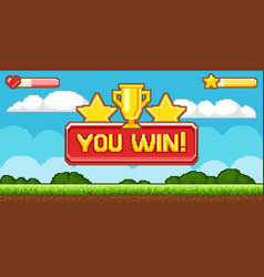 Pixel Game Win Screen