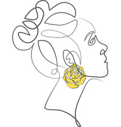 Single Line Art Girl Abstract Portrait