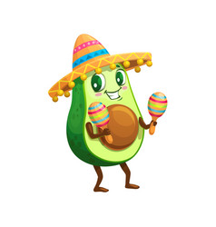 Cartoon Mexican Avocado Mariachi Character