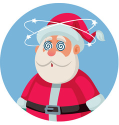 Dizzy Nauseated Santa Claus Cartoon