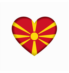 North Macedonian Flag Heart-shaped Sign