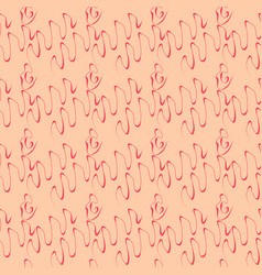 Seamless Pattern With Red Squiggles Abstraction